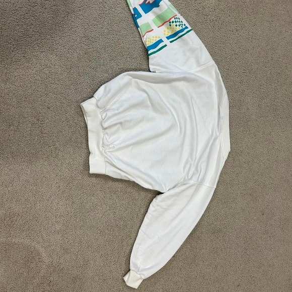 80s Head white and multi-coloured‎ sweatshirt Patterned Small - Picture 2 of 4